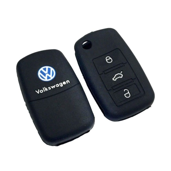 Husa Silicon Cheie Volkswagen 3 Butoane Negru SIL 224